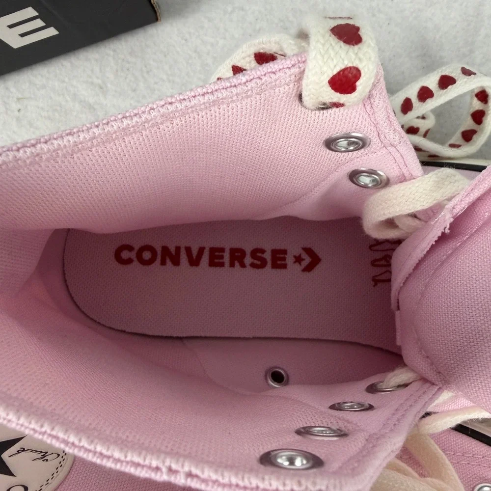 Converse Chuck Taylor All Star Womens 8.5 UK 6.5 Valentine Heart Charm Pink - Picture 11 of 15
